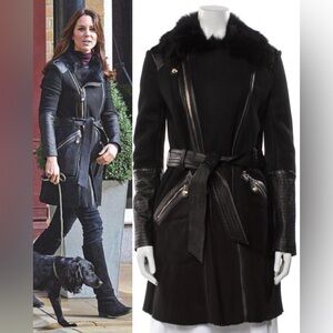 Temperley London 'Odele' Black Coat- ASO Kate Middleton Royal- UK8/US4-VERY RARE